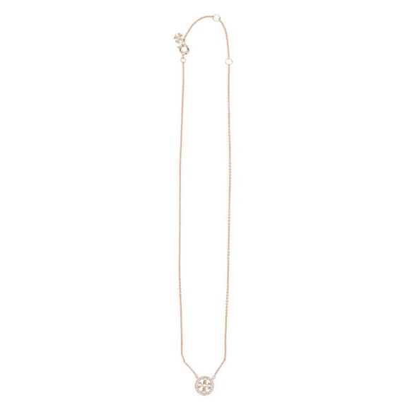 TORY BURCH Logo Circle Pendant Necklace Women BRONZE Necklaces